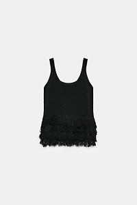 FRINGED KNIT TOP