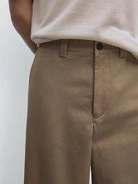 Relaxed fit cotton trousers