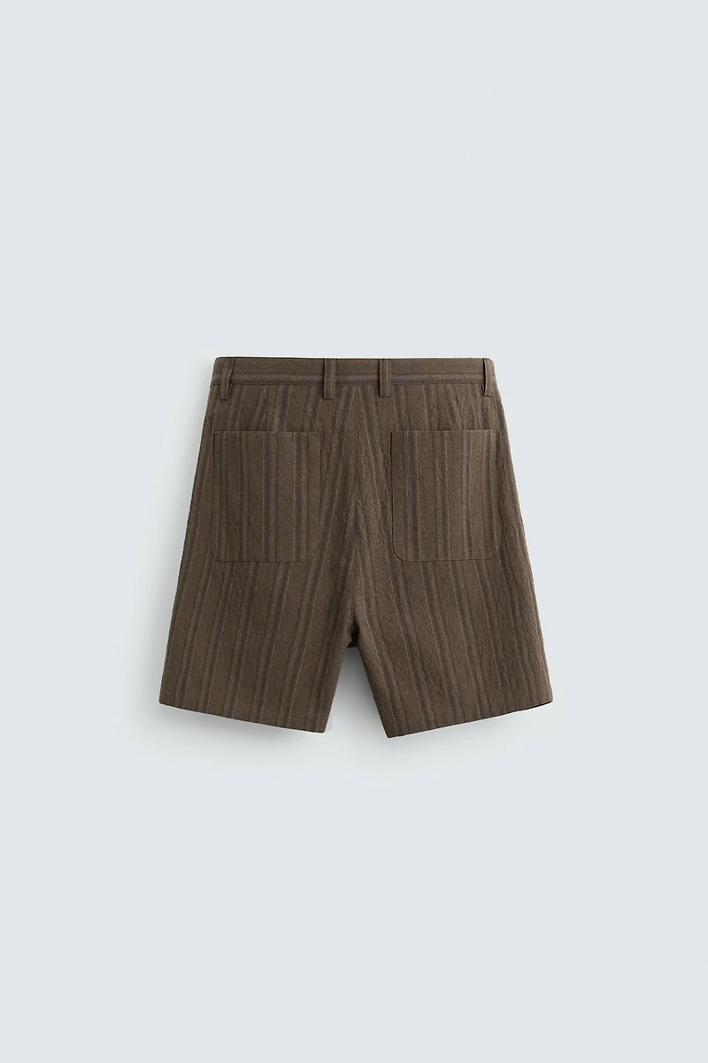 STRIPED REGULAR FIT SHORTS
