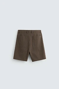 STRIPED REGULAR FIT SHORTS