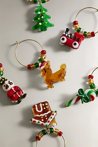 SET OF CHRISTMAS WINE GLASS CHARMS (SET OF 6)