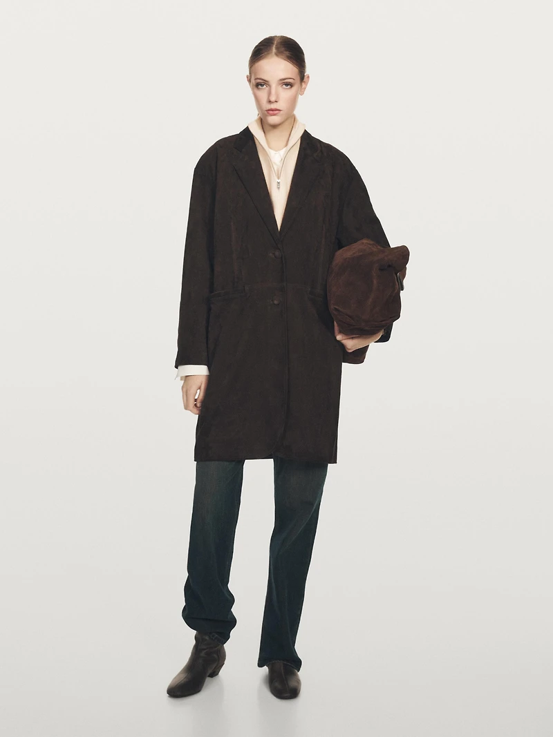 Plastron court zippé en laine mélangée