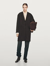 Plastron court zippé en laine mélangée