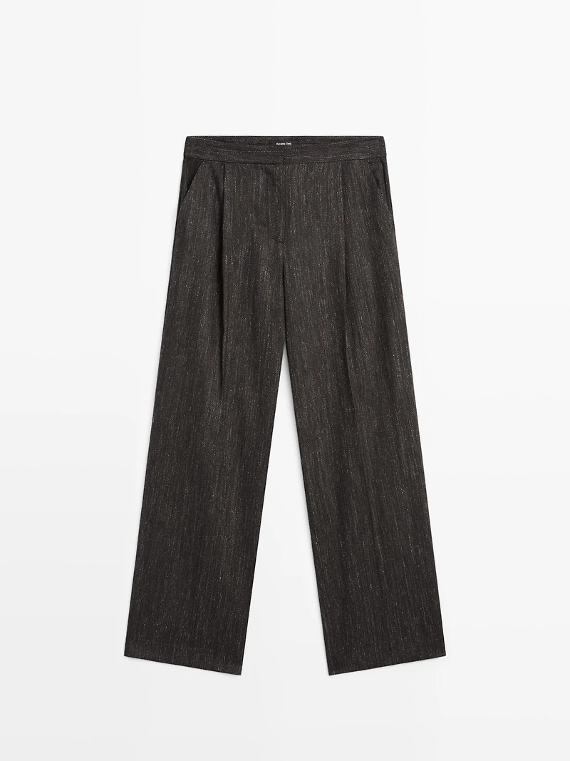 Darted flecked trousers