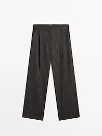 Darted flecked trousers