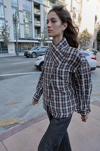 PLAID WRAP SHIRT