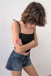POPLIN CORSET CROP TOP