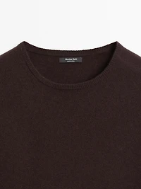 Short sleeve wool blend sweater