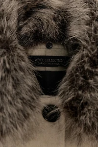 VESTE AVEC LAINE COL EFFET FOURRURE ZW COLLECTION