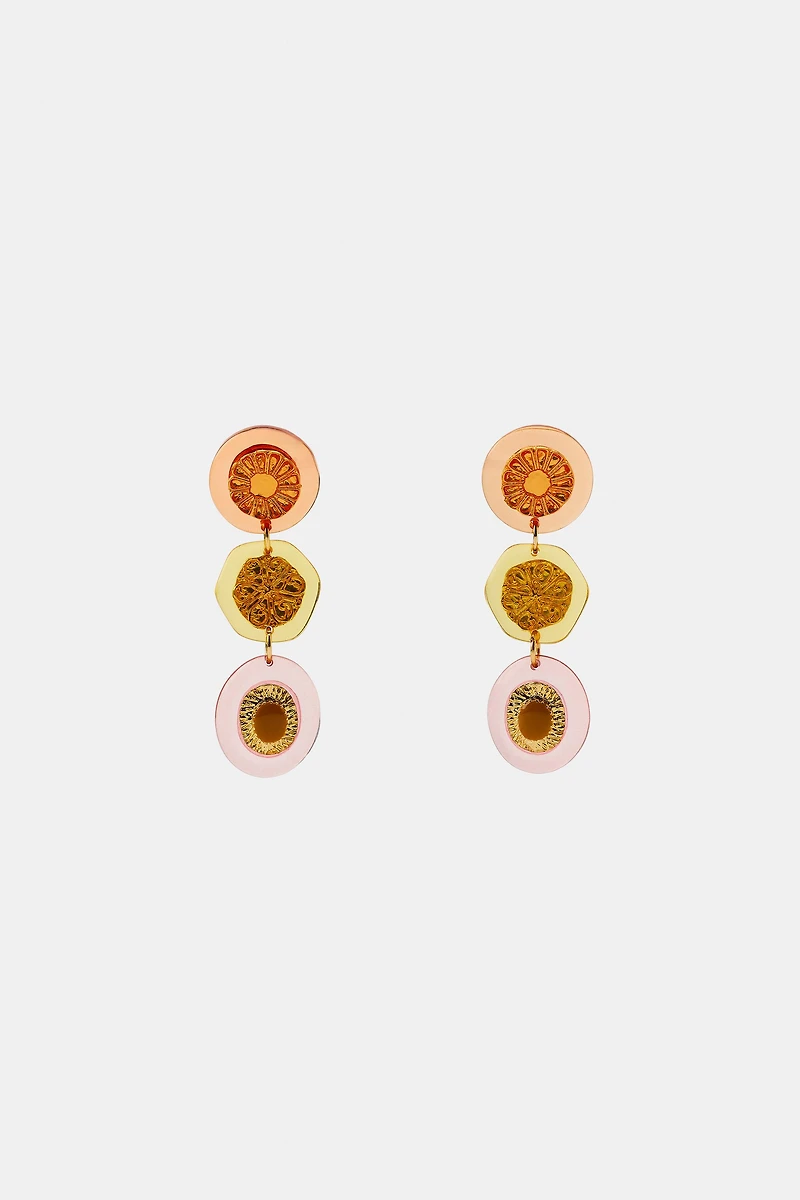 RESIN FLOWER STONE EARRINGS