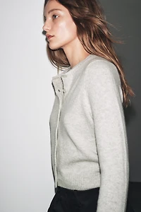 BASIC 100% WOOL KNIT JACKET