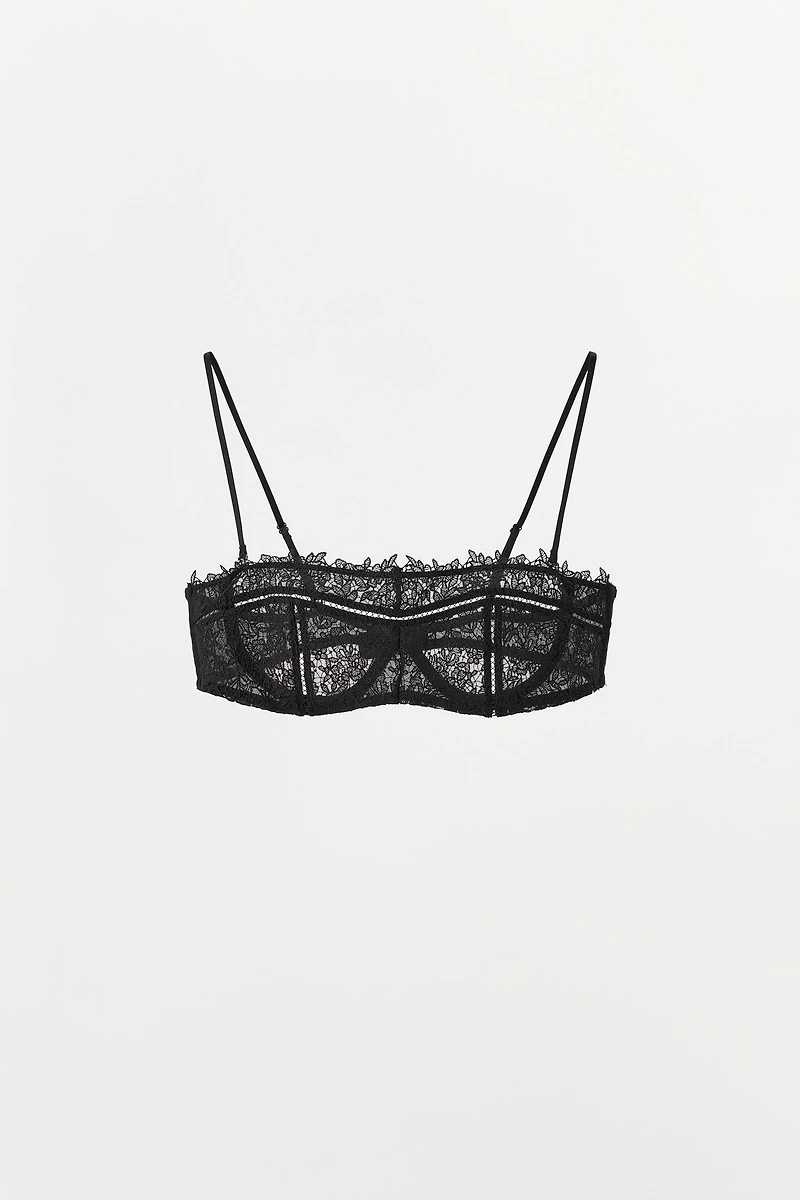 UNDERWIRE MESH LACE BRA