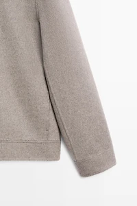 Wool blend high neck double fabric jacket