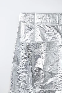 METALLIC BARREL PANTS