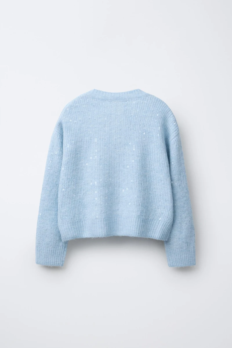 GILET EN MAILLE PAILLETTES