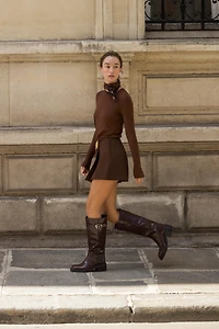 ASYMMETRICAL CULOTTE SKIRT WITH APPLIQUE