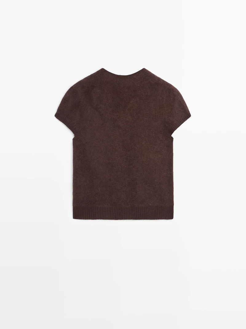 Wool and cashmere V-neck knit sweater