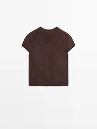 Wool and cashmere V-neck knit sweater