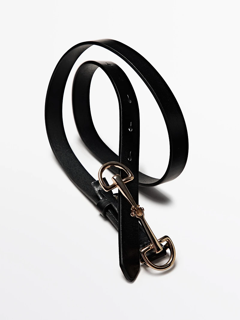 Equestrian nappa leather belt