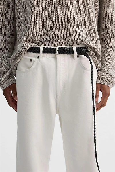 CEINTURE LONGUE EN CUIR TRESSÉ