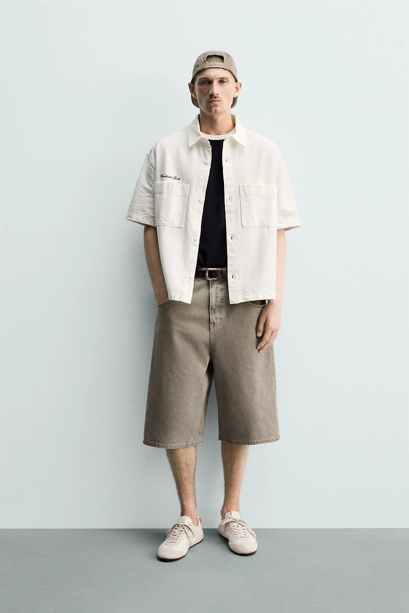 RELAXED FIT SHIRT WITH COMBINED EMBROIDERED PATCHES