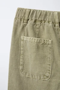 STRAIGHT-LEG COTTON-LINEN PANTS