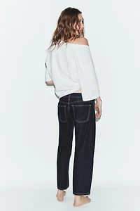 TRF LOW RISE WIDE LEG CROPPED JEANS