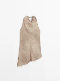 Worn effect halter top