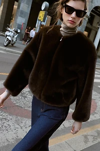 FAUX FUR BOMBER JACKET