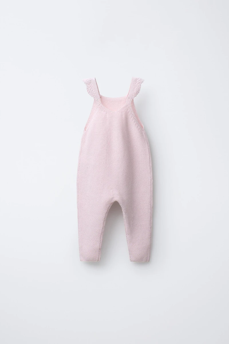CROCHET STRAP KNIT OVERALLS