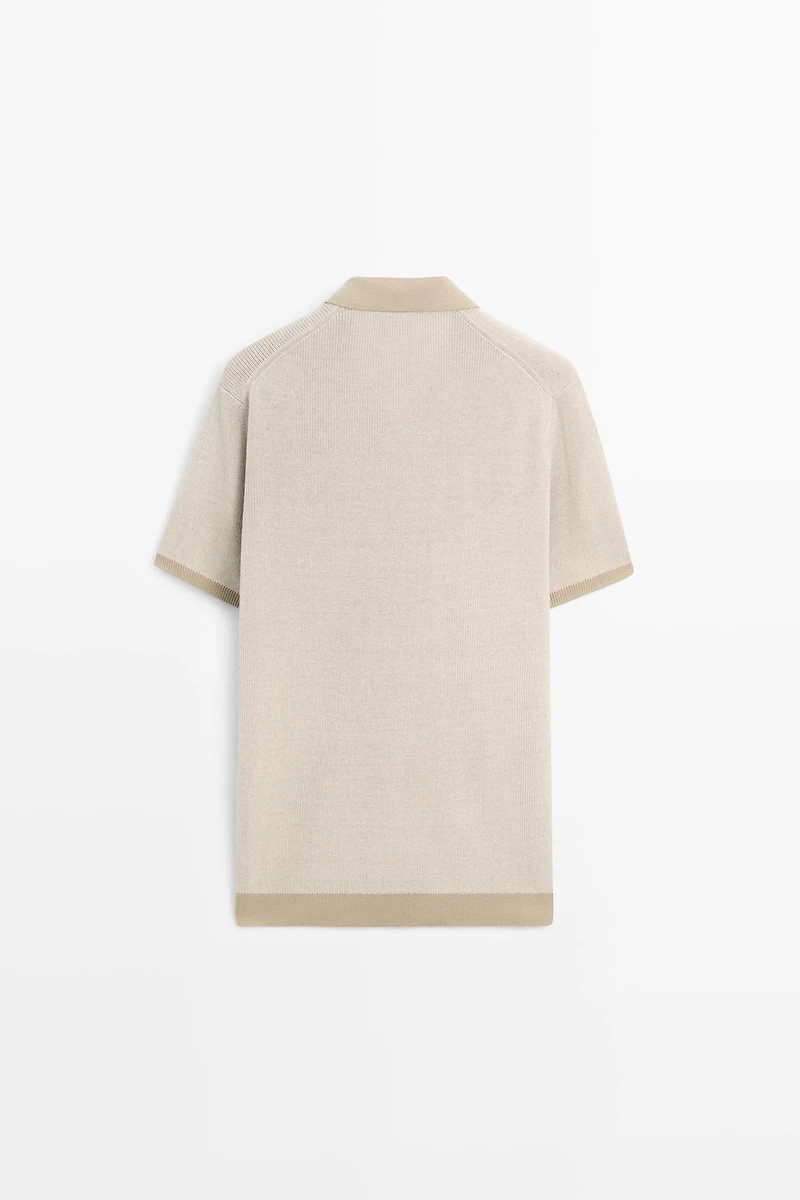 100% Cotton knit polo sweater