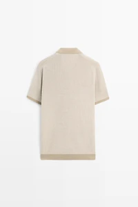 100% Cotton knit polo sweater