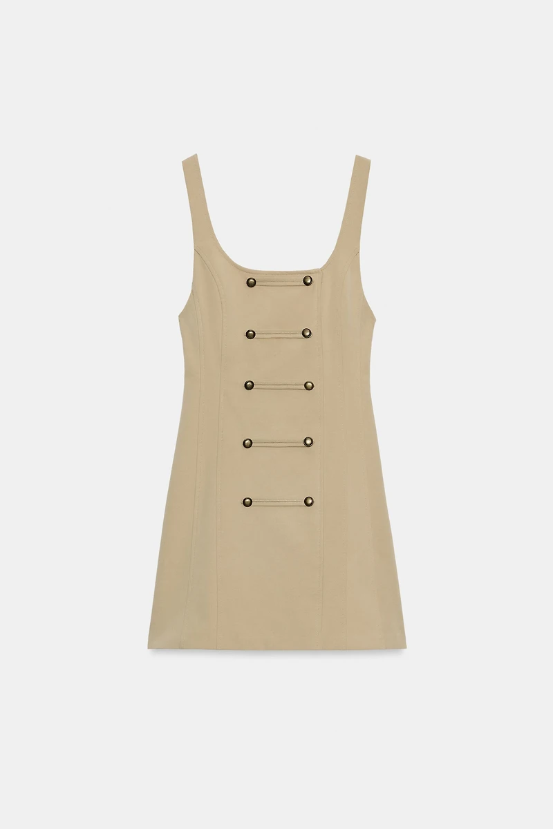 BUTTON MINI DRESS