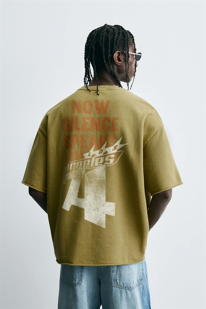 SWEAT DÉLAVÉ TEXTE IMPRIMÉ