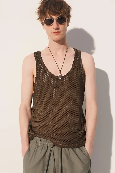 HAUT TANK EN MAILLE CROCHET