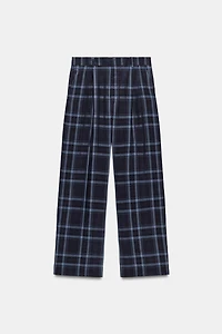 ZW COLLECTION PLAID WIDE LEG PANTS