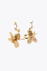 TEXTURED FLOWER EARRINGS