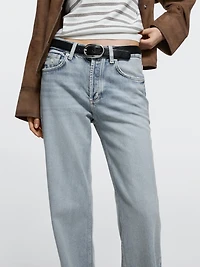 Jean wide leg taille moyenne