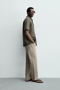 REGULAR FIT LINEN-COTTON SHIRT