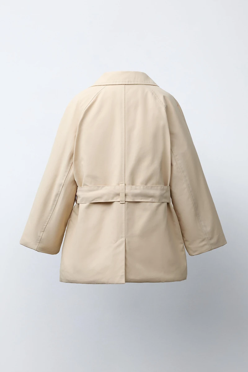 QUILTED BELTED TRENCH COAT