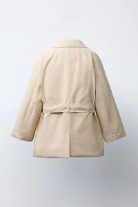 QUILTED BELTED TRENCH COAT