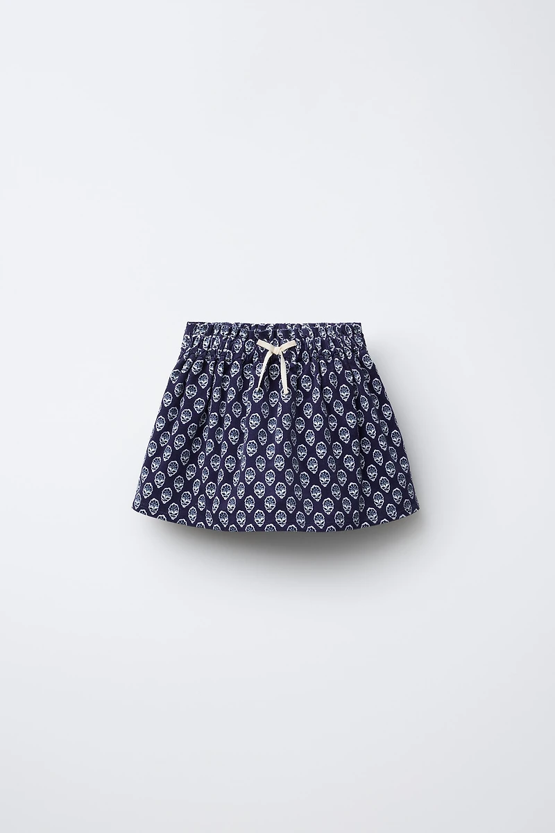 FLORAL CORDUROY SKORT