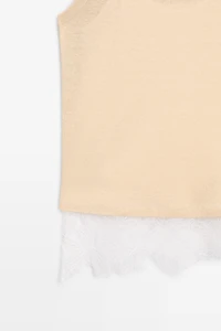 Sleeveless top with lace detail