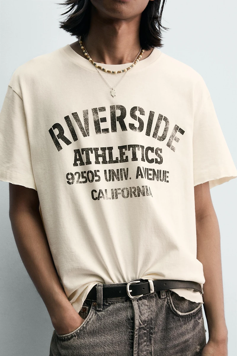 RELAXED FIT WASHED TEXT T-SHIRT