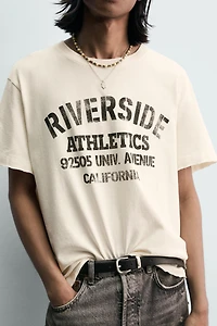 RELAXED FIT WASHED TEXT T-SHIRT