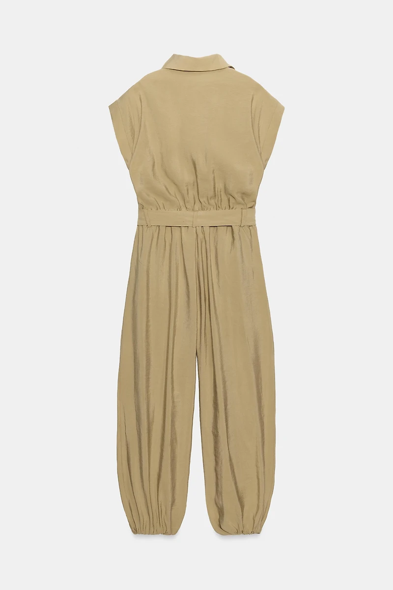 Belted Zip-Front Jumpsuit