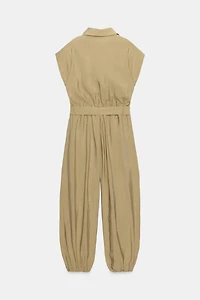 Belted Zip-Front Jumpsuit