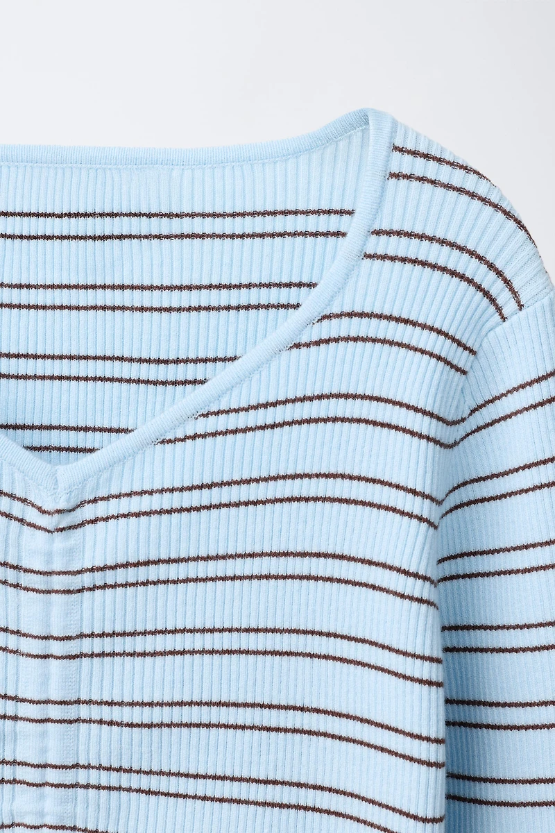 RUFFLED RIBBED JUMPER
