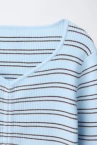 RUFFLED RIBBED JUMPER