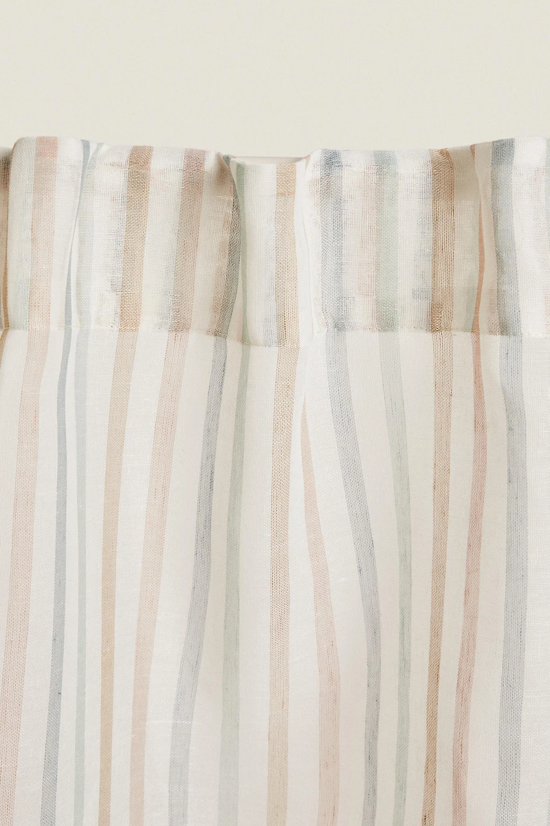 LOW OPACITY MULTICOLORED STRIPED CURTAIN